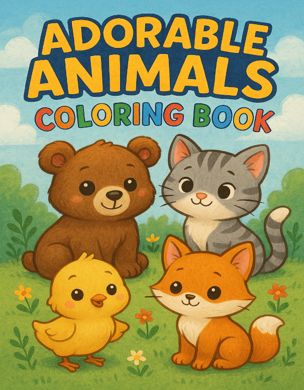 Adorable Animals Coloring Book